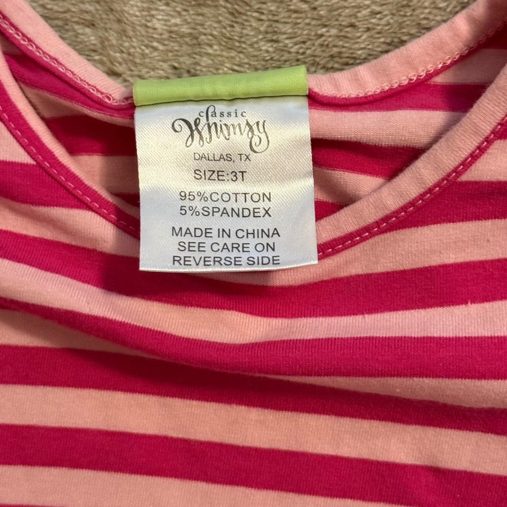 Classic Whimsy Girls Pink Striped Pumpkin Applique Ruffle Fall Dress 3T - Picture 4 of 7